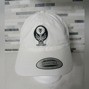Yupoong White 100% cotton adjustable buckle strap X Ray Skeleton Cap hat